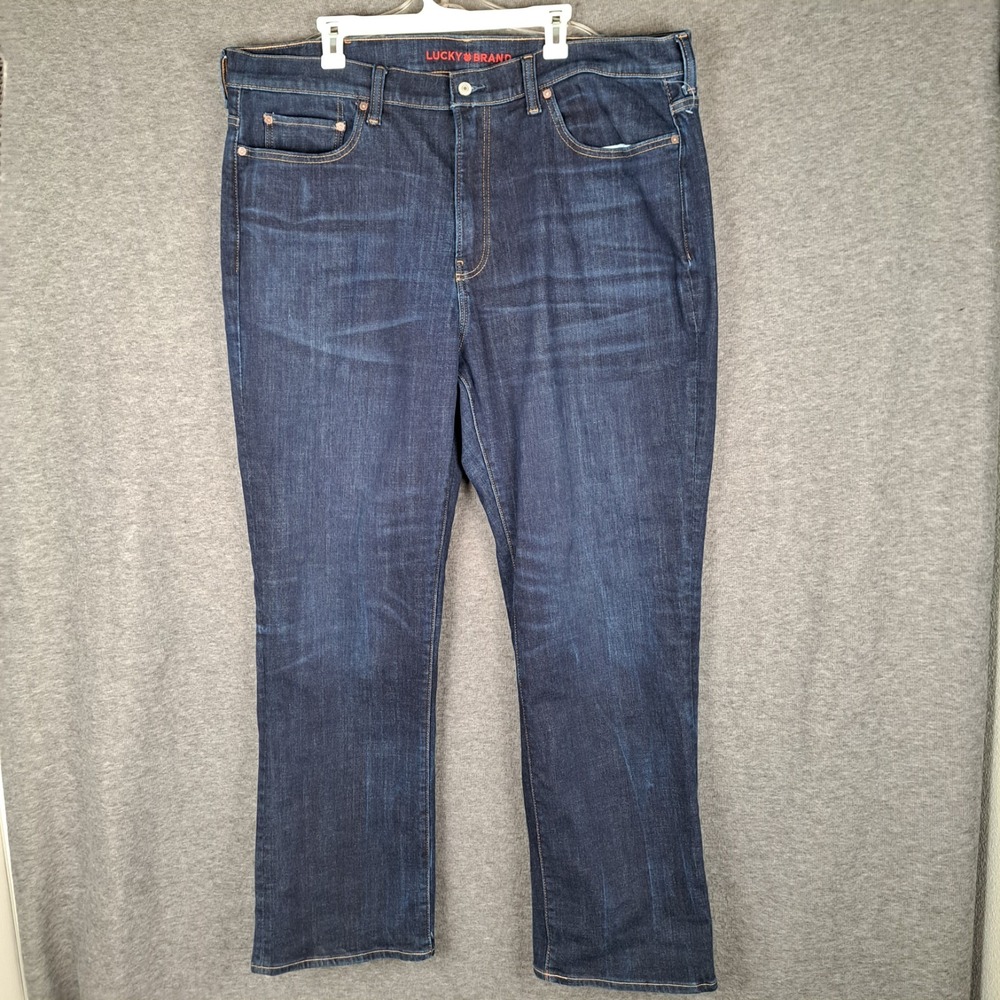 Lucky Brand 181 Relaxed Straight Jeans Mens 44x34  (42x33) Dark Blue Denim